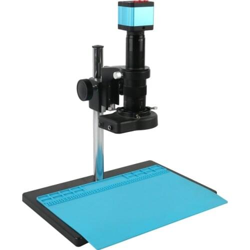 18MP HDMI HD USB Digital Industry Video Digital Electronic Microscope Camera Set+Big Boom Stand+300X C-MOUNT Lens144 LED Light