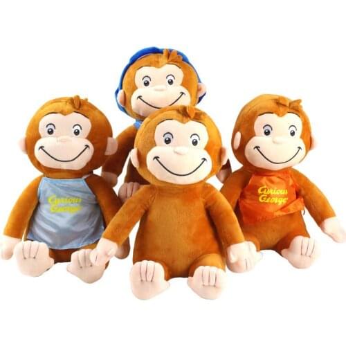 4 Styles 30cm Curious George Plush Toys Boots Monkey Plush Stuffed Animal Toy Dolls for Kids Children Christmas Birthday Gifts