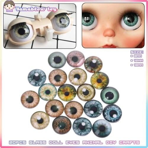 20Pcs Glass Doll Eyes Animal DIY Crafts Eyeballs For Dinosaur Eye Accessories Jewelry Making Handmade 8mm/12mm/18mm L4MC