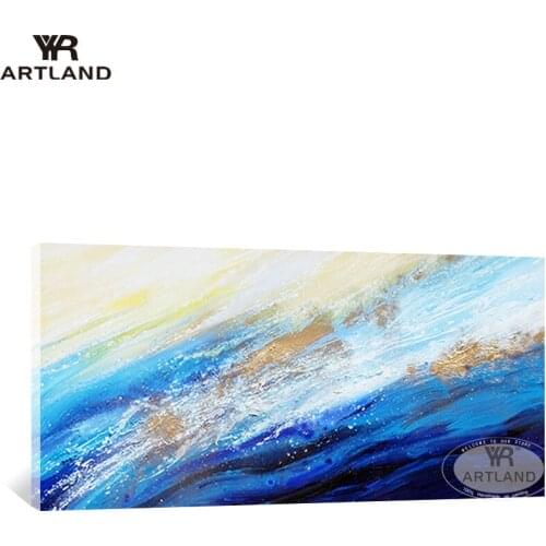 Artist original Handmade canvas oil painting blue seascape wall backdrop decoration for living room home decor no framed