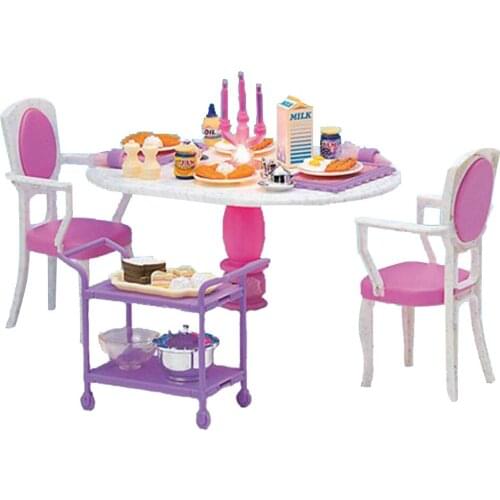1/6 Dining Table Chair for Dollhouse Action Figures Accessory Playset