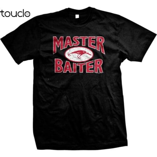 Master Baiter Fishing Funny Humor Fisherman Lures Tackle Box Lake Mens T-shirt