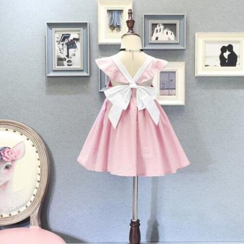 MERI AMMI Children Girl Big Bowknot Dress Baby Kids Dresses Dressing For 2-7 Year Baby Girl, J780