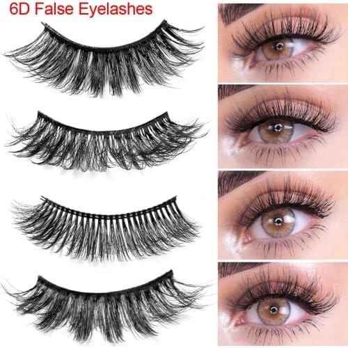 HANDAIYAN Natural Long 6D Mink False Eyelashes Thick Fake Lashes Makeup 3D Lashes Eyelash Extension Mink Eyelashes for Beauty