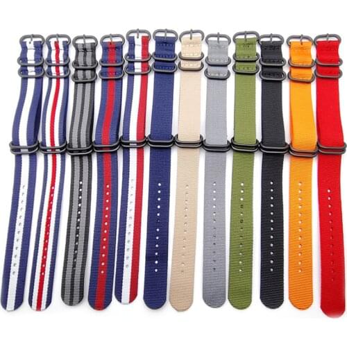 18mm 20mm 22mm 24mm High Quality NATO ZULU Nylon Weave Canvas Watch Strap Thicken Ring Buckle Wrist Band Bracelet Accessories