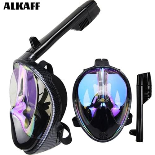 2021 New carbon fibre Diving Mask Full Face Swimming goggles snorkeling gear Anti-Fog UV Waterproof Swim/Dive Glasse camera