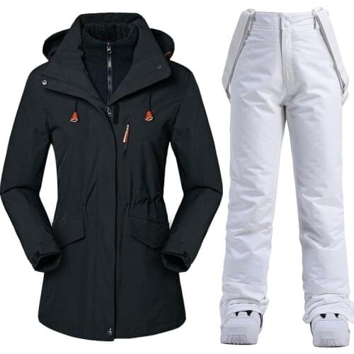 New 2021 Winter Ski Suit for Women Waterproof Outdoor Sports Snow Jackets and Pants Female Thick Warm Skiing Snowboarding Suits