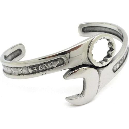 Wholesale Lot Fashion Silver color Biker Tools Wrench Bracelet & Bangle Stainless Steel New Fashion Jewelry