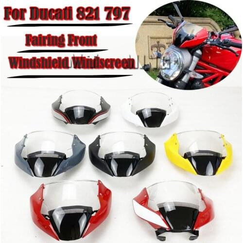 Front Head Cowling for Ducati 821 Fairing Front Windshield Windscreen Monster 797 821 Hyperstrada Stnipe Deflector 2014-2017
