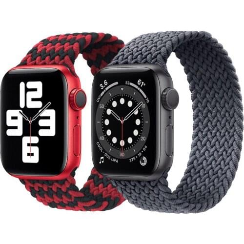 Braided Solo Loop Nylon Fabric Strap For Apple Watch Band 44mm 40mm 38mm 42mm Elastic Bracelet for iWatch Series 6 SE 5 4 3
