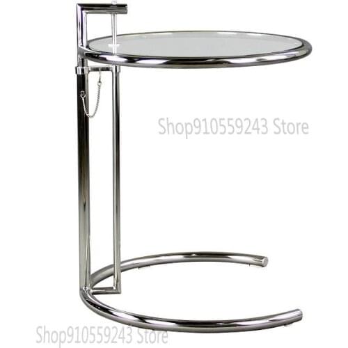 Stainless Steel Lifting Coffee Table Designer Simple Modern Creative Tempered Glass Small Corner Side Table Ins Net Red