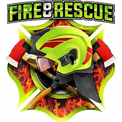 Warning Sign Fire Rescue Personality Car Sticker Interesting Decal Waterproof Scratch-Proof Decals Sunscreen Decoration Kk13cm