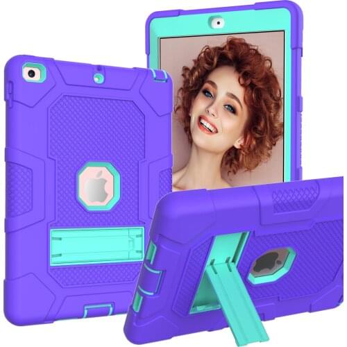 For iPad 9.7 2017 2018 10.2 2019 2020 Shockproof TPU+PC Armor Hybrid Stand Case Cover for iPad 5 6 Air 1 2 4 10.9 2020 Mini 4 5