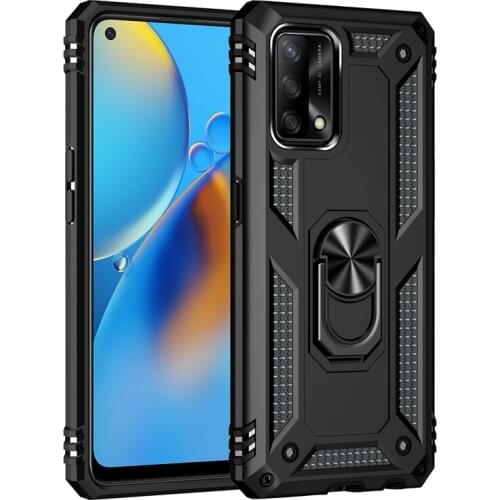 Shockproof Ring Holder Anti-slip PC+ TPU Case for OPPO Realme C21 Reno5 F F19 Pro A15 A55 5G A72 A54 A74 4G A92 Phone Bag