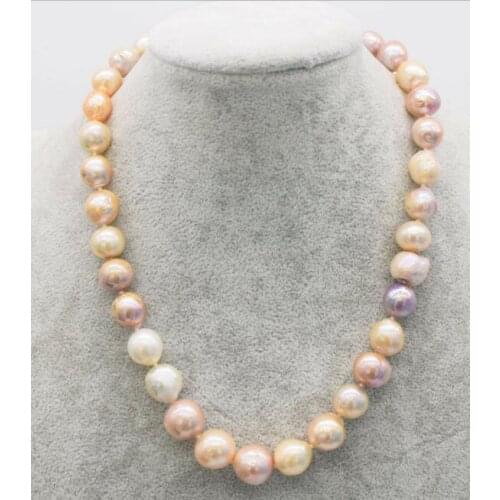 Fashion Nature Freshwater Pearl Reborn Keshi Multicolor Baroque Necklace 18" 36"