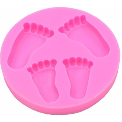 Fondant Siicone Molds Green Color Cake Toois Four Small Feet Images On One Area Kitchen Product Pastry Tools