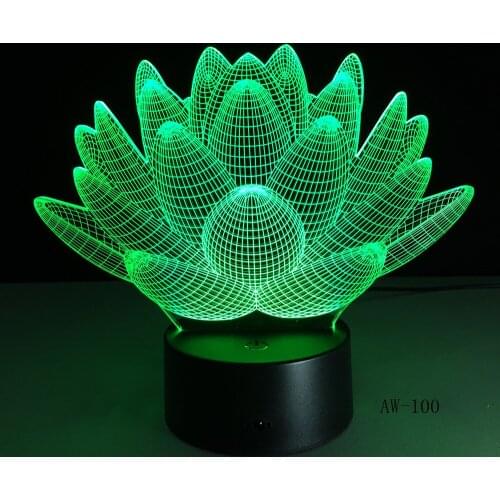 7 Color Changing Touch 3D Colorful Night Light Strange Stereoscopic Visual Illusion Lamp For Party Decor Light Office Lig AW-100