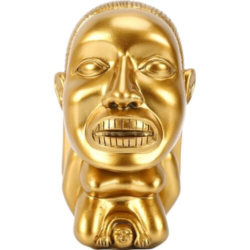 Indiana Jones Idol Golden Fertility Statue Resin Fertility Idol Sculpture with Eye Scale Raiders of The Lost Ark Cosplay Props