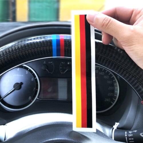 2pcs Universal DIY Car Auto Styling Steering Wheel Strip Sticker Italy French Germany Flag Russia Color For BENZ BMW Series