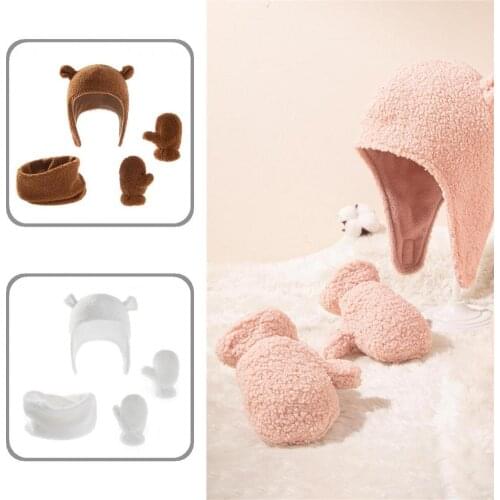 All Match Soft Cartoon Appearance All Match Hat Scarf Gloves for Daily Wear