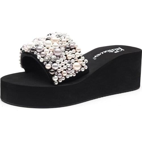 Women Sandals Shoes Summer Beading Platform Sandals Ladies Casual Gladiator Sandals Plus Size women flip flops women slippers