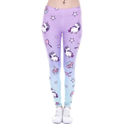 Brand New Fashion Women Leggings Unicorn And Sweets Printing leggins Fitness legging Sexy High waist Woman pants