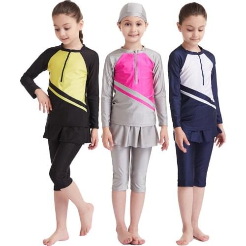 Girl Swimwear Conservative Swimsuit Islamic Swimming Suit for Girls