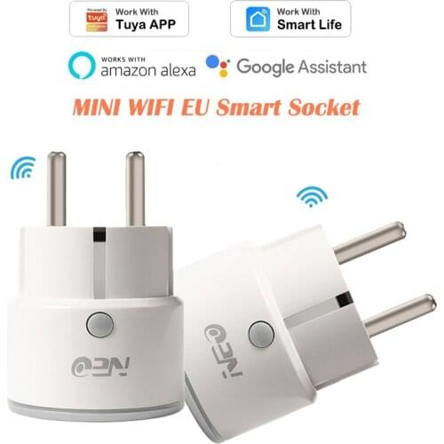 10A Mini Wifi Smart Socket EU Plug Outlet Switch Timing for Tuya Smart Life APP Control Work with Alexa Google Home Assistant