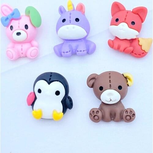 20Pcs New Mixed Mini Cartoon Animals Flat Back Resin Scrapbooking DIY Jewelry Craft Decoration Accessories J35