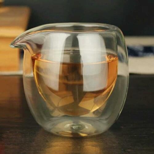 200ml Double Layer Fair Teacup Anti-hot Serving Cup Heat Resistant Water Home Drinkware Office home bar gift juice wine coffee