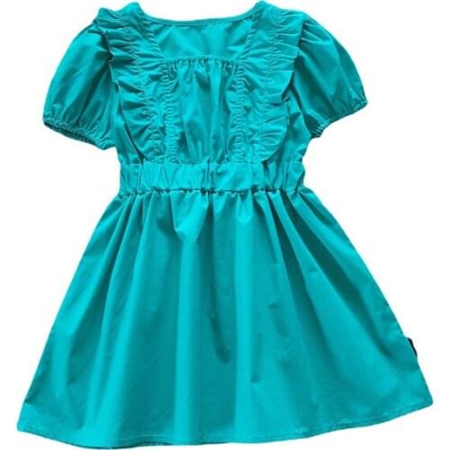 2021 Summer Casual Solid Girls Dress Cartoon Kids Dresses For Girls High Quality Fashion Girl Clothes