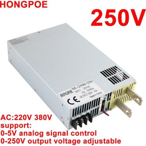 250V Power Supply 250VDC 0-5V Analog Signal Control AC-DC 0.5-250V Adjustable Power 250V Transformer Industrial LED Motors