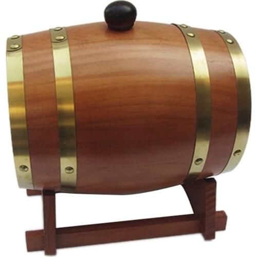 3L Wooden Vintage Wood Barrel Timber Wine for Beer Whiskey Rum Brewing Port Hotel Restaurant Decorative Barrel Exhibition Displa