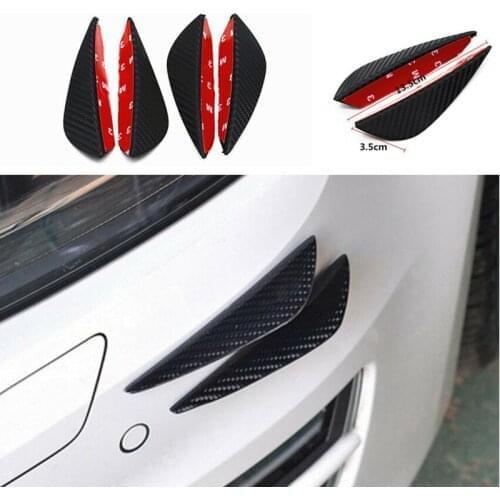 4pcs C Style Carbon Fiber Front Bumper Fins Lip Kit Canards Splitters Anti-spill flow fit for Audi A4 A6 A1 A3 A5 A8 A7 S1 S3 S4