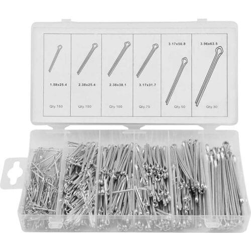 555Pcs Split Pins Mechanical Hitch Hair Tractor Fastener Pin Cotter Fixings Assorted Split Cotter Pin with Box Assortment Kit