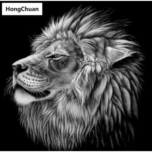 Fast delivery 5D DIY square/round diamond painting "lion animal figure" mosaic diamond cross stitch home decoration art gift