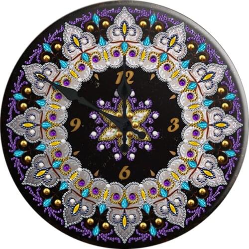 Diamond Painting Antique Clock Partial Special Drill Mosaic Wall Art Picture of Rhinestone Metal Picture Home Decoration