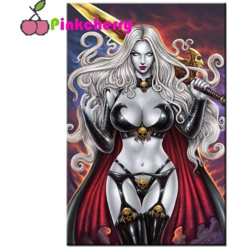 Lady death anime game Girl diamond painting Square Round drill 5d diamond embroidery Darkness Woman 3d cross stitch k1145