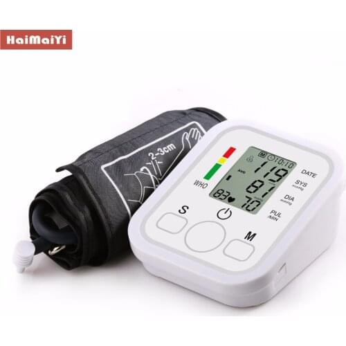 Automatic digital upper arm blood pressure monitor heartbeat frequency pulse counter tonometer sphygmomanometer pulsometer