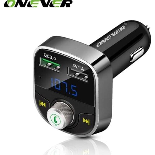 Onever Car FM Modulator Bluetooth Car Kit FM Transmitter With QC3.0 Dual USB Car Charger MP3 Player For Car Accessories