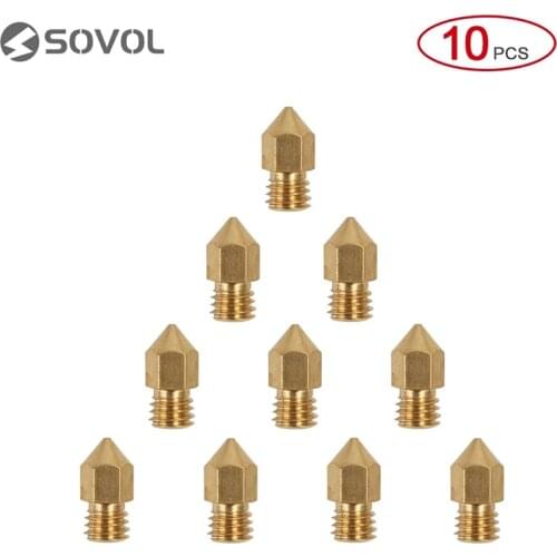 Creality 10 Pcs/lot Brass Nozzles Extruder Mk8 Nozzle Print Head 0.2/0.3/0.4/0.5/0.6/0.8/1.00/1.2mm For 1.75mm 3D Printer Part