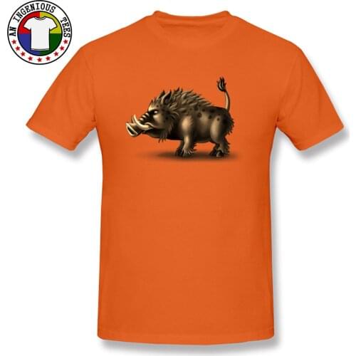 Orange Color T Shirts For Guys Animal Boar T-shirts Print Cotton Tops Shirts On Sale Crewneck Comfortable Tee Shirt Top Quality