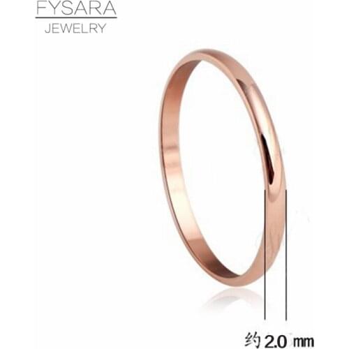 FYSARA 4 Colors High Quality Polish 2MM Width Stainless Steel Rings For Women Men Couple Rings Love Trendy Thin Finger Tail Ring