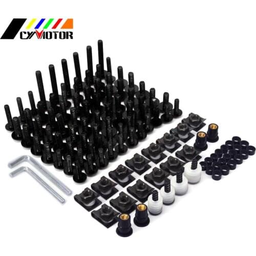 Motorcycle Windshield Fairing Bolts Nuts Screws Washer Kit Fastener Clips Screws Aluminum Set