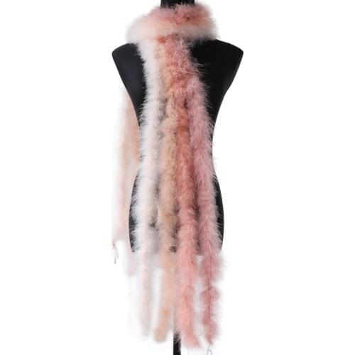 2 Meters Leather Pink Turkey Feathers Fluffy Shawl Marabou Boas Feathers Decoration Dress Dance Party Accessory Diy Plume Crafts