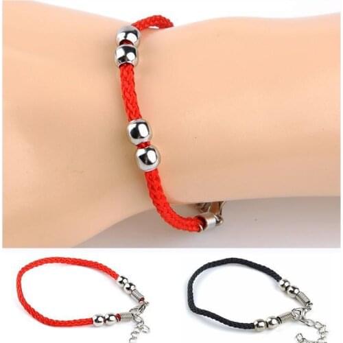 Handmade four bead Red Rope Bracelet