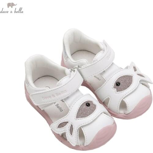 DB17650 Dave Bella summer fashion baby girls cartoon sandals new born infant shoes girl sandals cute shoes