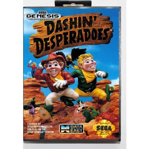 Dashin' Desperados with Retail Box 16bit MD Game Card For Sega Mega Drive/ Genesis