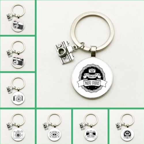 Hot Fashion Retro Camera Cute Pattern Pendant Keychain Mini Camera Keyring Creative Jewelry Gift Men Women Bag Charm Souvenir