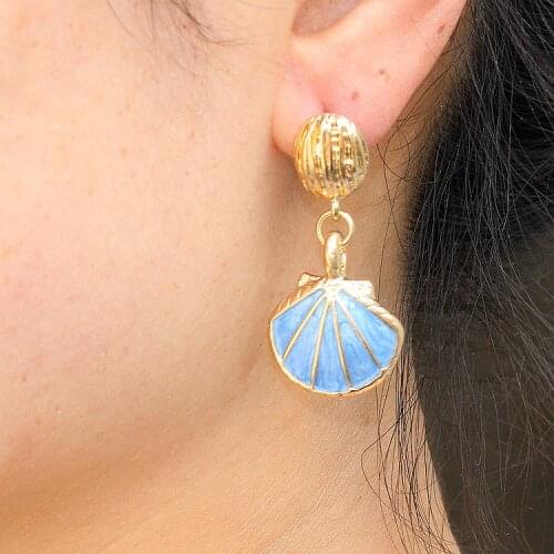 Sea breeze, shell, fashion earrings, simple and generous Earrings accessories wholesale